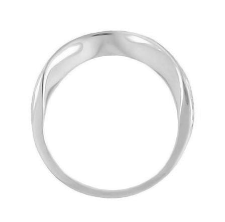 White Gold Engraved Art Deco Scrolls Contoured Diamond Wedding Band - 14K or 18K - Item: R1137WD - Image: 6