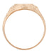 Rose Gold Victorian Oval Signet Ring with Heirloom Scroll Engraved Sides
