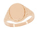 Rose Gold Victorian Oval Signet Ring with Heirloom Scroll Engraved Sides