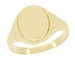 Engraved Scrolls Oval Victorian Signet Ring in Yellow Gold - 10K or 14K