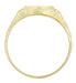 Engraved Scrolls Oval Victorian Signet Ring in Yellow Gold - 10K or 14K