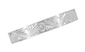 4mm Wide Hand Engraved Scrolls & Leaves Vintage Wedding Band in 14K White Gold - Western Engraved