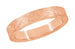 14 Karat Rose Gold 5mm Wide Western Hand Engraved Scrolls & Leaves Vintage Style Wedding Ring