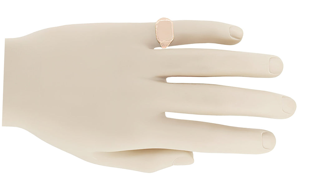 Rose Gold Victorian East to West Rectangular Seal Signet Ring - Item: R1169R - Image: 3