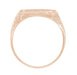 Rose Gold Victorian East to West Rectangular Seal Signet Ring