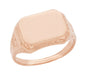 Rose Gold Victorian East to West Rectangular Seal Signet Ring