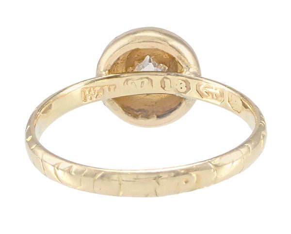 Antique Victorian Engagement Ring with Rose Cut Diamond in 18K Yellow Gold | Circa 1856 - Item: R1181 - Image: 2