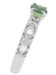 Freda Antique Inspired Filigree Green Sapphire and Diamond Engagement Ring in 14K White Gold