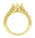Flowing Scrolls Edwardian 14K Yellow Gold Filigree Antique Style Engagement Ring Mounting for a 1.25 - 2.00 Carat Diamond
