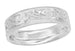 Men's 6mm Wide Vintage Hand Engraved Scrolls Western Wedding Band in White Gold - 10K, 14K, or 18K