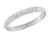 1920's Estate Sculptured Floral Antique Wedding Ring in Platinum - Size 4.50