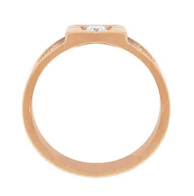 Baxter Rose Gold Victorian Wide Starburst Diamond Wedding Ring - 7.4mm Wide - alternate view
