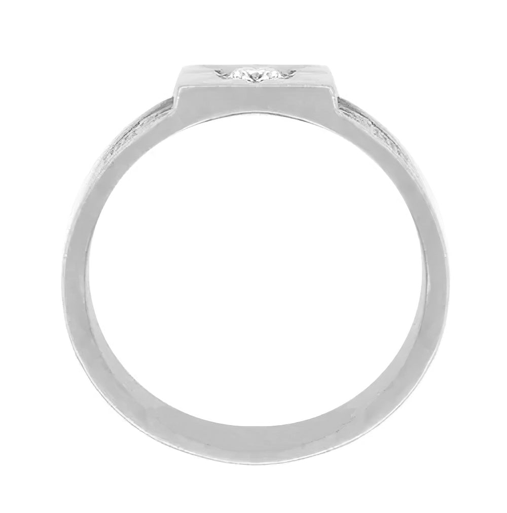 Baxter Victorian Starburst Diamond Wedding Band in White Gold - 7.4mm Wide - Item: R1212W10-LC - Image: 2