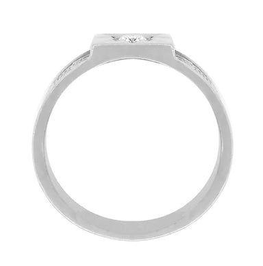 Baxter Victorian Starburst Diamond Wedding Band in White Gold - 7.4mm Wide - alternate view