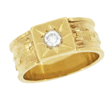 Baxter Victorian Antique Diamond Wedding Band Yellow Gold - 7.4mm - R1212Y14