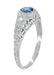 1920's Art Deco Filigree Lab Alexandrite Engagement Ring in White Gold With Side Diamonds
