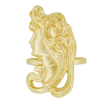 Art Nouveau Lady Ring in 14 Karat Yellow Gold