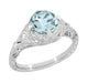 Platinum 1920's Antique Reissue Art Deco Filigree Aquamarine Engagement Ring