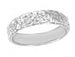 Blossomy Art Deco Tropic Flowers Wedding Band in White Gold - 4.7mm Wide