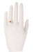 R182YAG Yellow Gold Red Garnet Ring On a Hand