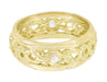 Antique Yellow Gold Wide Wedding Band - 7.5mm Wide - R196Y