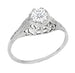 Art Deco Cleire Filigree 1/4 Carat Diamond Ring in 14 Karat White Gold