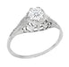 Art Deco Cleire Filigree 1/4 Carat Diamond Ring in 14 Karat White Gold