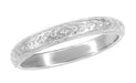 Antique Style Art Deco Dogwood Flowers Wedding Band in 10K, 14K, or 18K White Gold