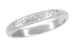 Antique Style Art Deco Dogwood Flowers Wedding Band in 10K, 14K, or 18K White Gold