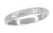 Art Deco Engraved Dogwood Flowers Antique Design Wedding Band in Platinum