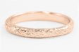 Rose Gold Hand Engraved Pansy Flowers Antique Wedding Ring 3mm wifh Domed Profile - R209R