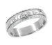Art Deco Wide Carved Floral Platinum Wedding Band