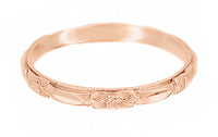 14 Karat Rose Gold 1920's Art Deco Carved Roses Wedding Ring