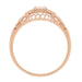 Rose Gold Filigree 1920's Art Deco White Sapphires Engagement Ring
