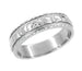 Art Deco Sculptural Floral Wedding Ring in White Gold - 5mm Wide