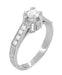 Platinum 1920's Art Deco Antique Half Carat Diamond Engagement Ring in a Castle Setting - R240PD