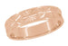 14 Karat Rose Gold Engraved Stars 1960's Mid Century Modern Wedding Band - 5mm Wide
