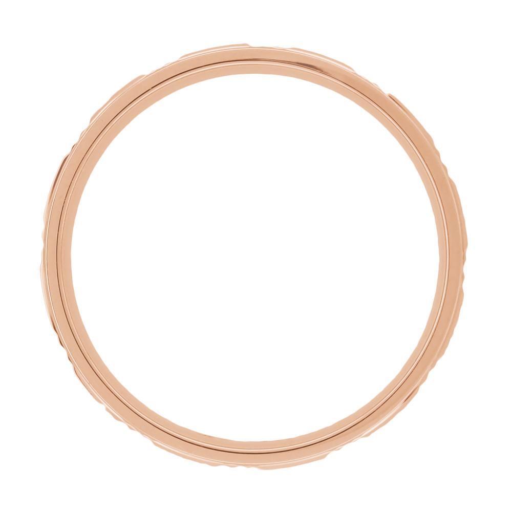 14 Karat Rose Gold Engraved Stars 1960's Mid Century Modern Wedding Band - 5mm Wide - Item: R259R - Image: 4