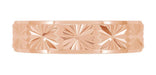 14 Karat Rose Gold Engraved Stars 1960's Mid Century Modern Wedding Band - 5mm Wide