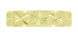 1960s Yellow Gold Flat Wide Vintage Star Carved Wedding Band