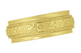 Yellow Gold Victorian Carved Leaves and Flowers 6mm Wide Wedding Ring