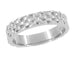 1960's Basket Weave Wedding Band in White Gold - 4mm Wide Vintage Design