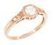 Rose Gold 1930's Vintage Style Art Deco Filigree White Sapphire Engagement Ring