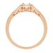 Side View Filigree Rose Gold 1930's Vintage Art Deco White Sapphire Engagement Ring - Flush Setting Style with Bead Prongs