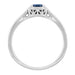 Art Deco Filigree Blue Sapphire and Diamond Engagement Ring in White Gold