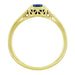 Art Deco Yellow Gold Filigree Blue Sapphire Engagement Ring with Sculptural Engraving and Side Diamonds