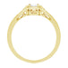 Side of Yellow Gold Vintage Art Deco Filigree White Sapphire Engagement Ring