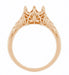 Side of Rose Gold Antique Art Deco Solitaire Engagement Ring Setting for a 3/4 Carat Diamond with Crown of Leaves Filigree and Nature Engraving - R299R