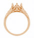 Art Deco Rose Gold Crown of Leaves Solitaire Filigree Engagement Ring Setting for a Round 3/4 Carat Diamond