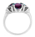 Victorian Waves Square 2.25 Carat Lab Grown Alexandrite Ring in 14 Karat White Gold